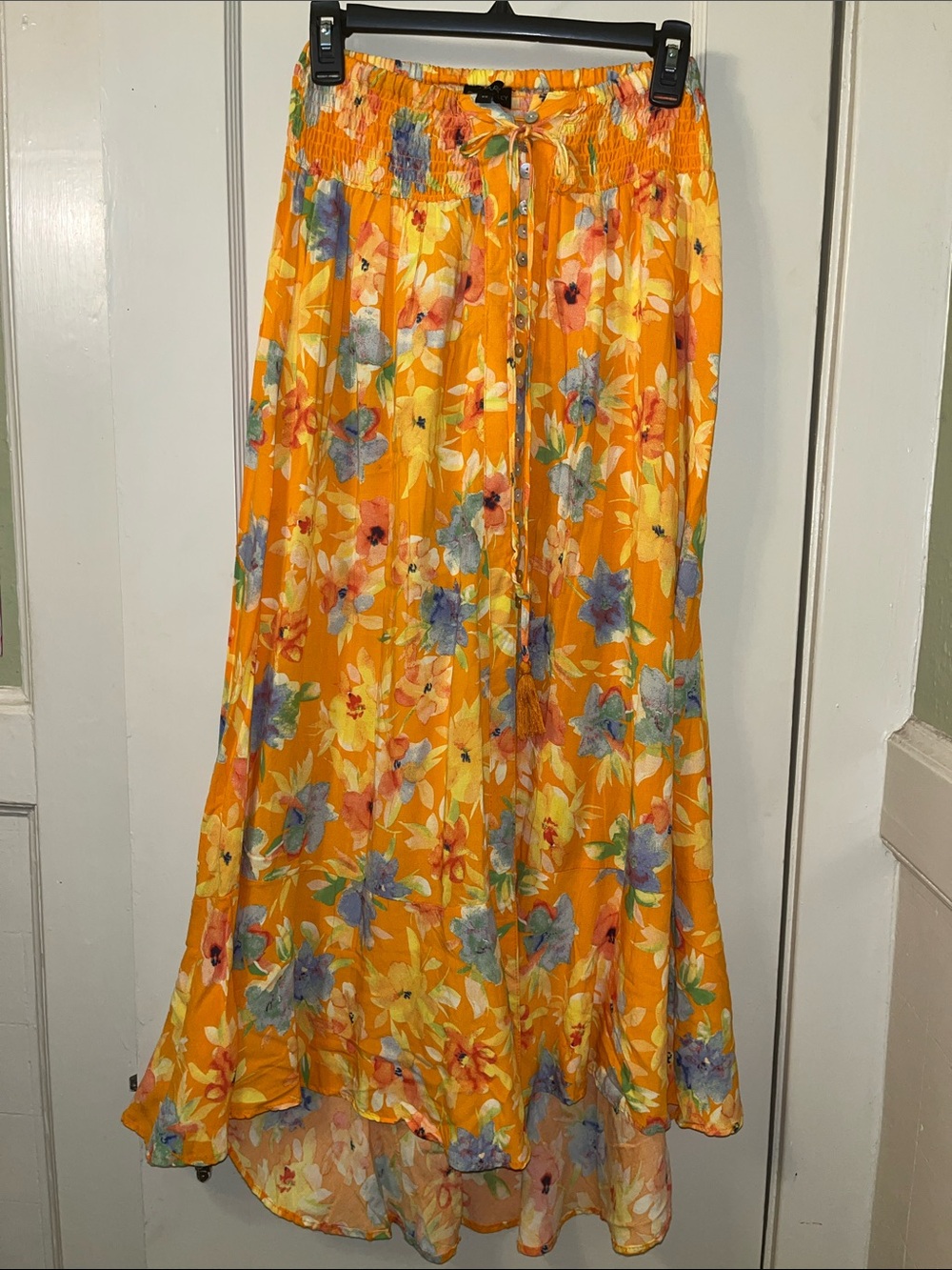 Cynthia Rowley Orange Floral Maxi Skirt
